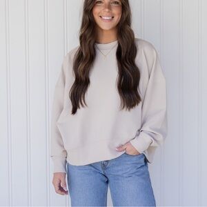 Ribbed Balloon Sleeve Pullover